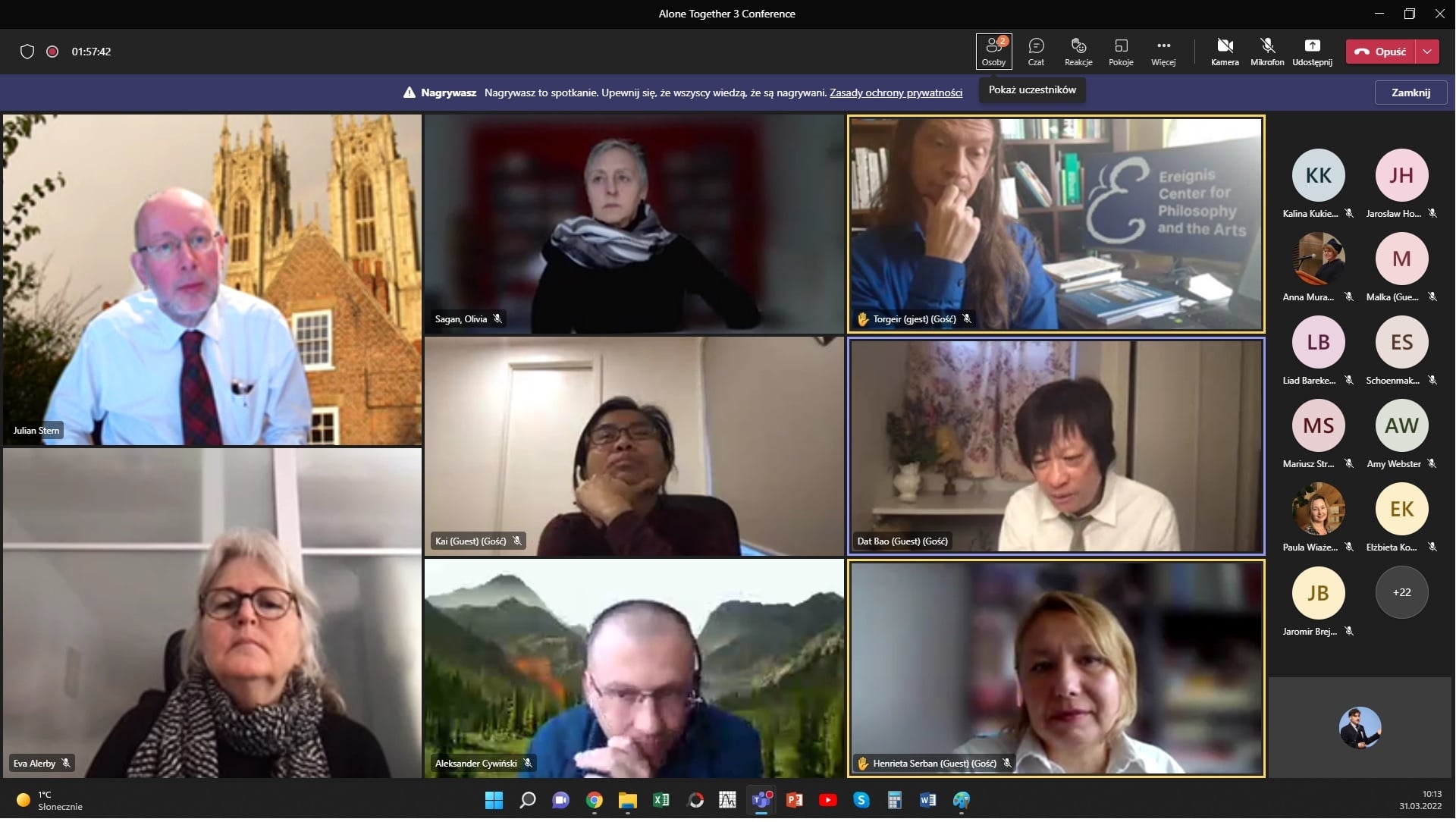 Międzynarodowa Pandyscyplinarna Konferencja o Samotności we Wspólnocie Alone Together (3) – sprawozdanie