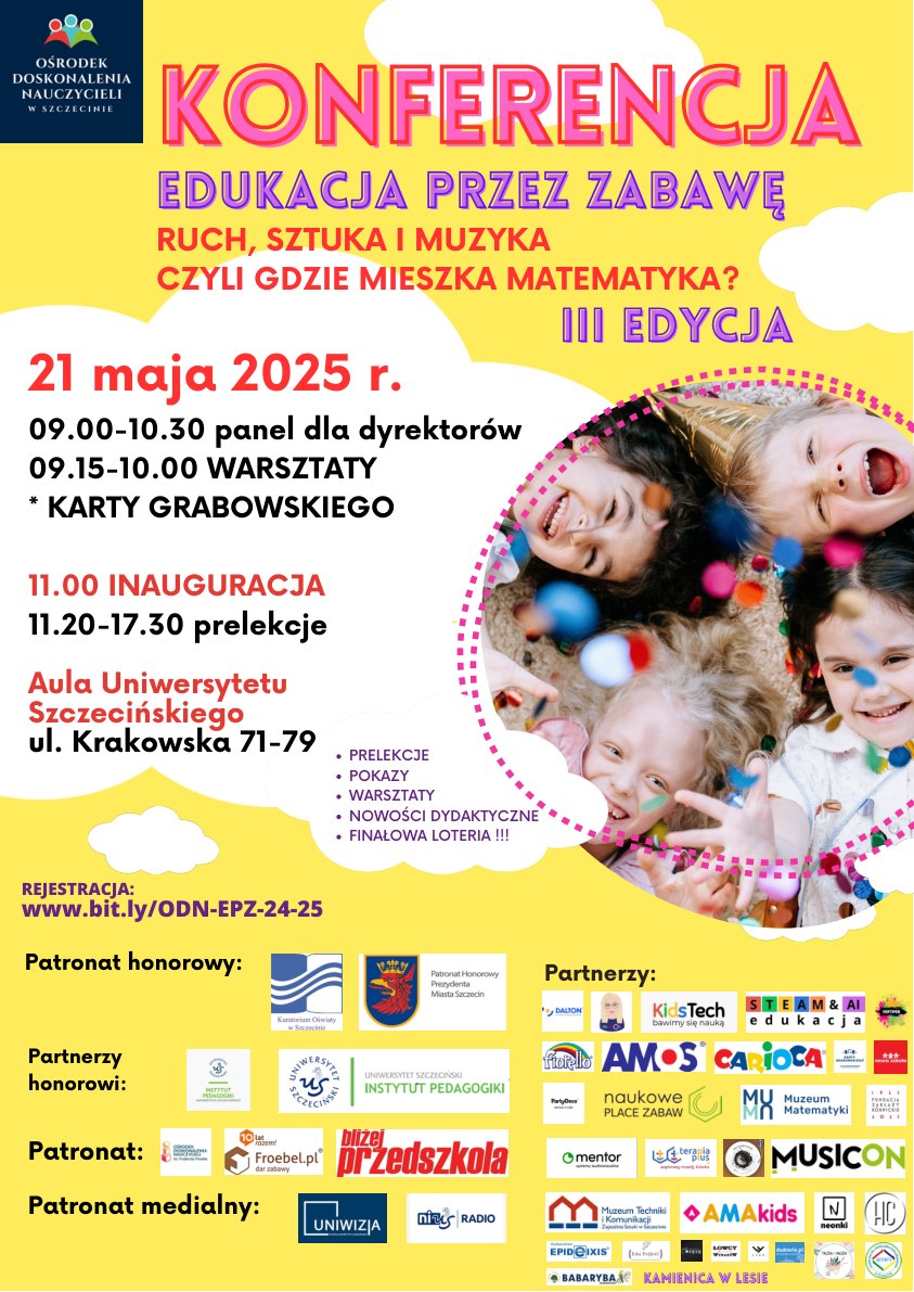 Zaproszenie na konferencję “Ruch, sztuka i muzyka, czyli gdzie mieszka matematyka?​” 21 maja 2025
