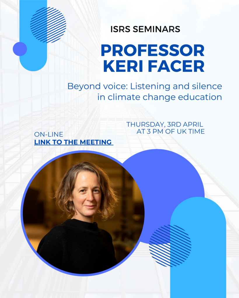Beyond voice: Listening and silence in climate change education. Kolejne seminarium ISRS (online)