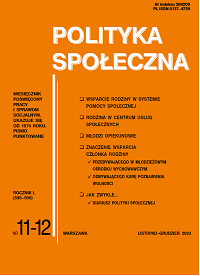 „Polityka Społeczna”  nr 11-12/2023 pod red. naukową prof. Barbary Kromolickiej