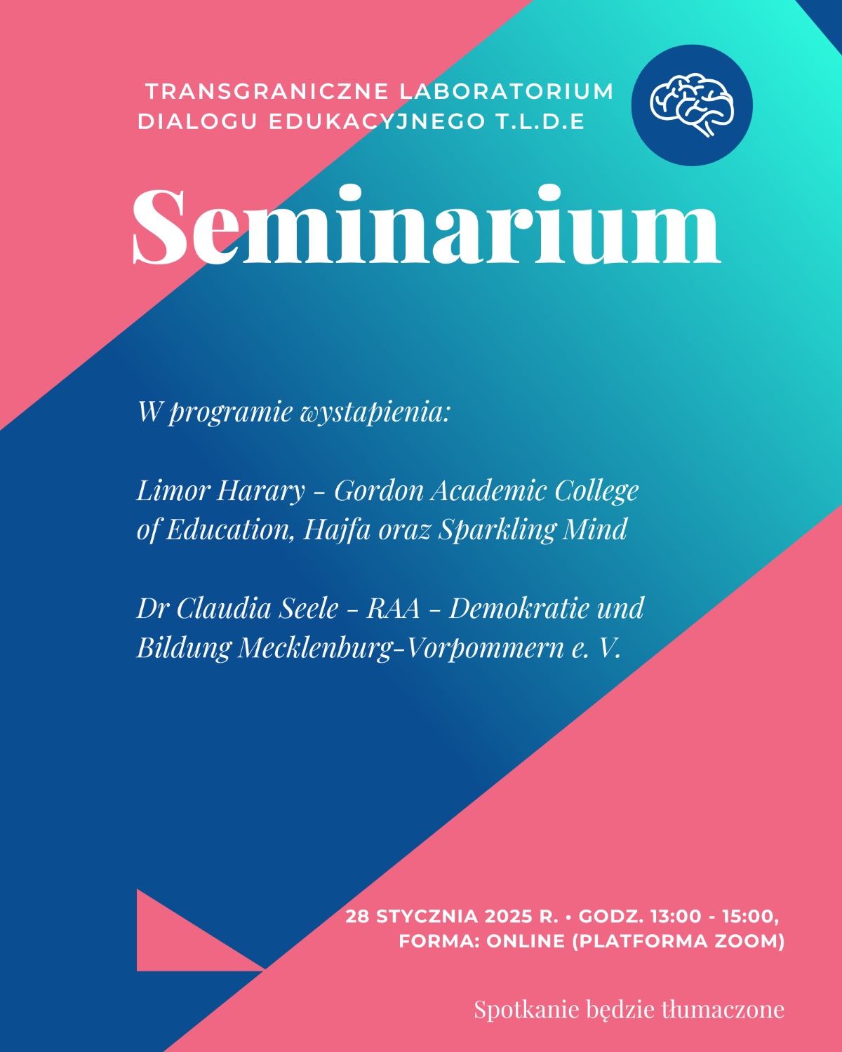 Zaproszenie na seminarium 28 stycznia 2025 godz. 13:00 (on-line)