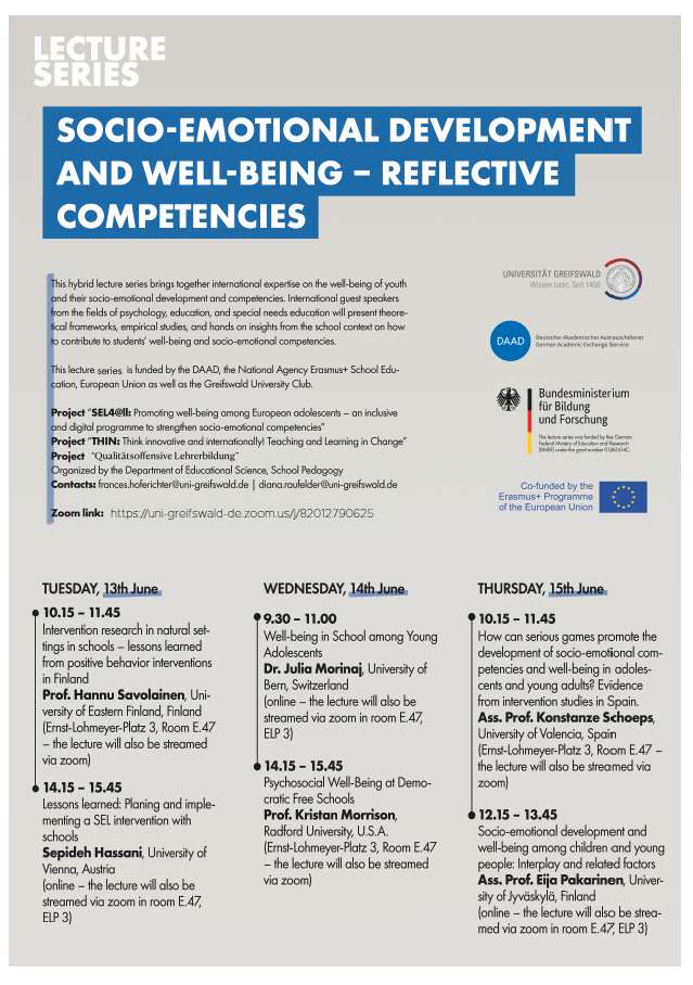 ROZWÓJ SPOŁECZNO-EMOCJONALNY I DOBROSTAN – KOMPETENCJE REFLEKSYJNE – CYKL WYKŁADÓW