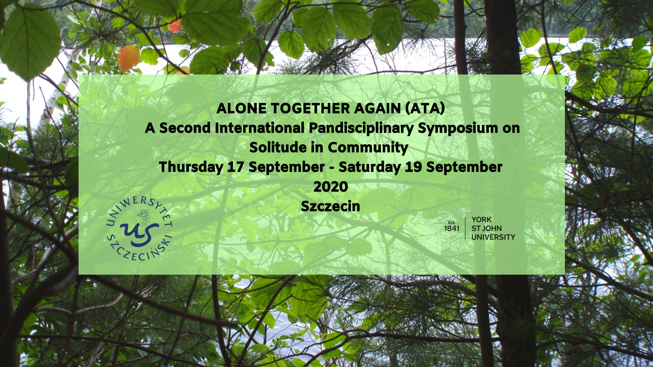 17-19 September 2020: Alone Together Again (ATA). An online symposium at University of Szczecin